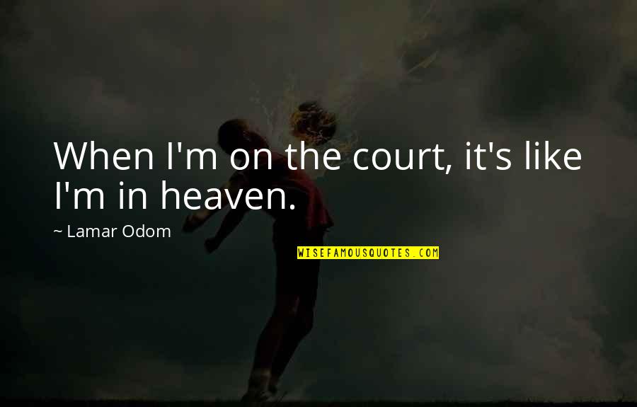Best Monthly Inspirational Quotes By Lamar Odom: When I'm on the court, it's like I'm