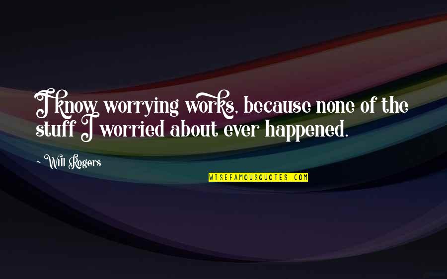 Best Motivational And Funny Quotes By Will Rogers: I know worrying works, because none of the