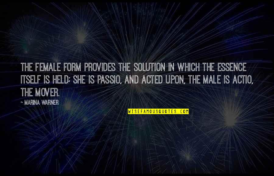 Best Mover Quotes By Marina Warner: The female form provides the solution in which