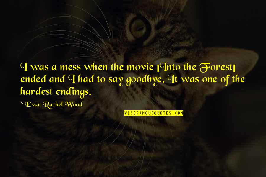 Best Movie Endings Quotes By Evan Rachel Wood: I was a mess when the movie [Into Best Movie Endings Quotes By Evan Rachel Wood: I was a mess when the movie [Into
