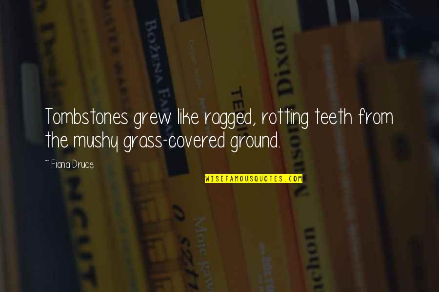 Best Mushy Quotes By Fiona Druce: Tombstones grew like ragged, rotting teeth from the