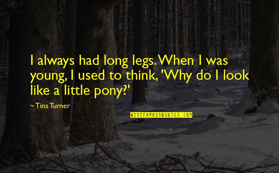 Best My Little Pony Quotes By Tina Turner: I always had long legs. When I was