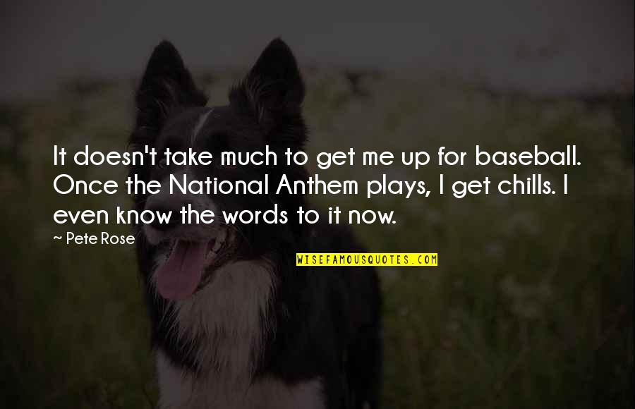 Best National Anthem Quotes By Pete Rose: It doesn't take much to get me up