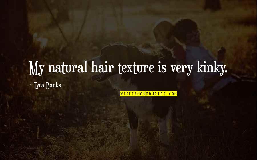 Best Natural Hair Quotes By Tyra Banks: My natural hair texture is very kinky.