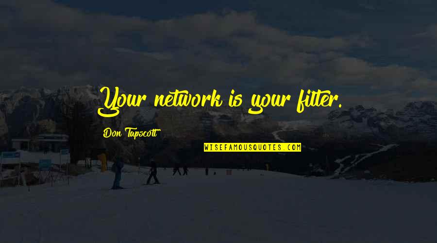 Best Network Marketing Quotes By Don Tapscott: Your network is your filter. Best Network Marketing Quotes By Don Tapscott: Your network is your filter.
