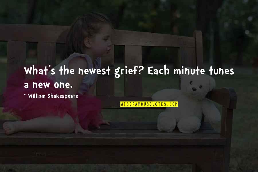 Best Newest Quotes By William Shakespeare: What's the newest grief? Each minute tunes a