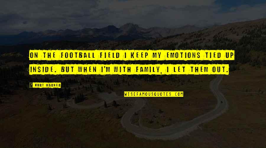 Best Nfl Football Quotes By Kurt Warner: On the football field I keep my emotions