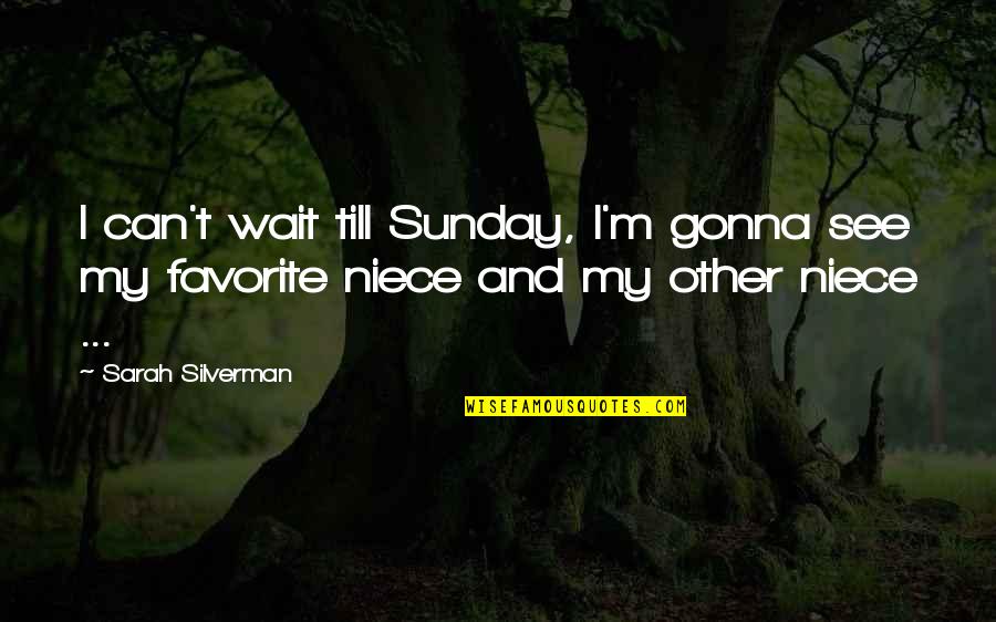 Best Niece Quotes By Sarah Silverman: I can't wait till Sunday, I'm gonna see