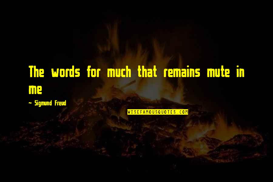 Best Niles Quotes By Sigmund Freud: The words for much that remains mute in