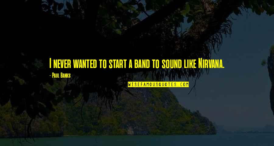 Best Nirvana Quotes By Paul Banks: I never wanted to start a band to