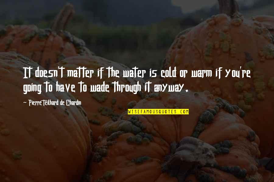 Best Not Going Out Quotes By Pierre Teilhard De Chardin: It doesn't matter if the water is cold