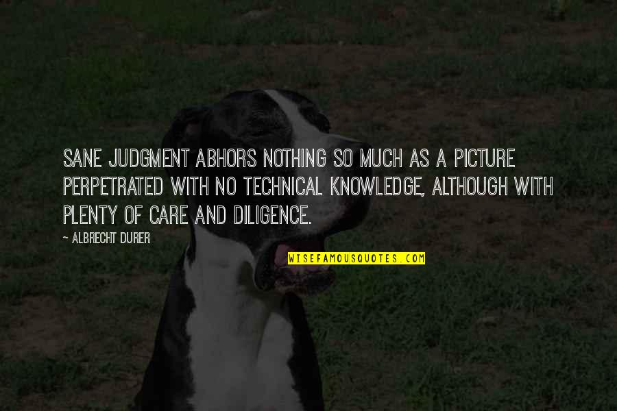 Best Not To Care Quotes By Albrecht Durer: Sane judgment abhors nothing so much as a