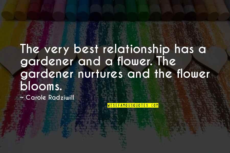 Best Nurture Quotes By Carole Radziwill: The very best relationship has a gardener and