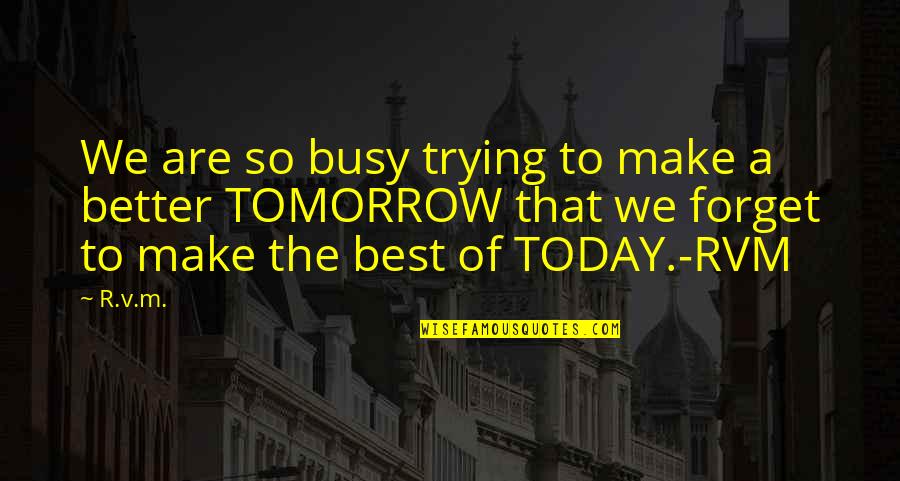 Best Of The Best Motivational Quotes By R.v.m.: We are so busy trying to make a Best Of The Best Motivational Quotes By R.v.m.: We are so busy trying to make a