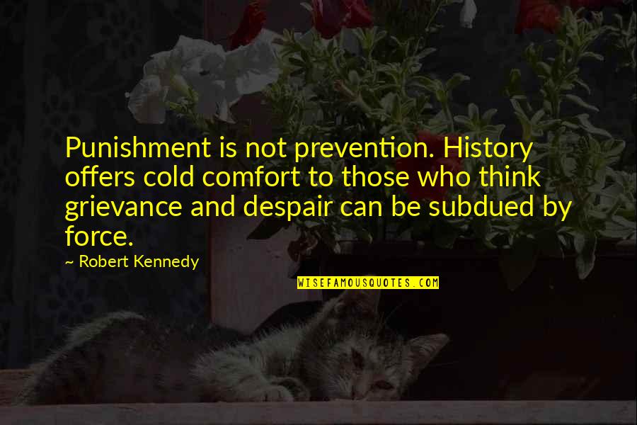 Best Offers Quotes By Robert Kennedy: Punishment is not prevention. History offers cold comfort