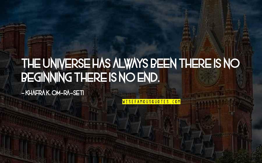 Best Om&m Quotes By Khafra K. Om-Ra-Seti: The universe has always been there is no Best Om&m Quotes By Khafra K. Om-Ra-Seti: The universe has always been there is no