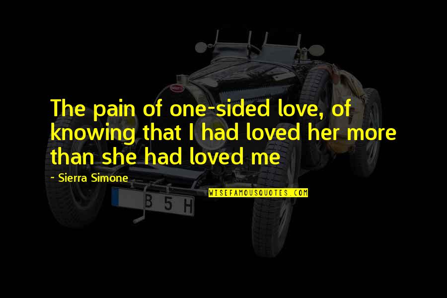 Best One Sided Love Quotes By Sierra Simone: The pain of one-sided love, of knowing that