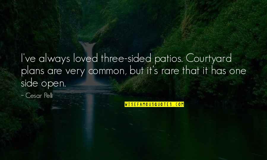 Best One Sided Quotes By Cesar Pelli: I've always loved three-sided patios. Courtyard plans are