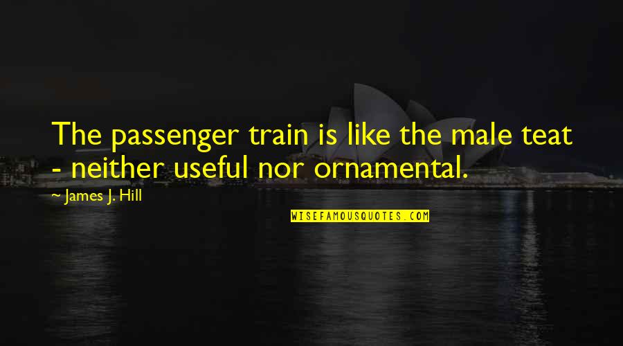 Best Passenger Quotes By James J. Hill: The passenger train is like the male teat