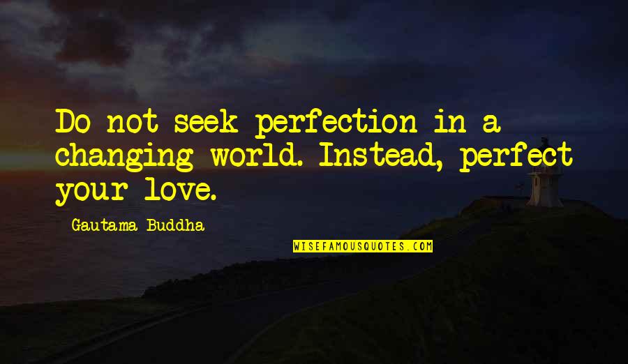 Best Perfect Love Quotes By Gautama Buddha: Do not seek perfection in a changing world.