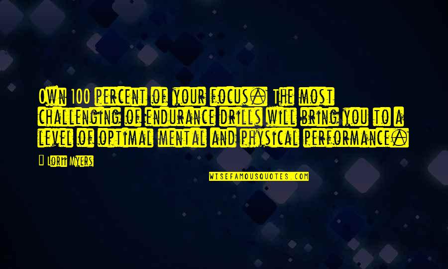 Best Performance Management Quotes By Lorii Myers: Own 100 percent of your focus. The most
