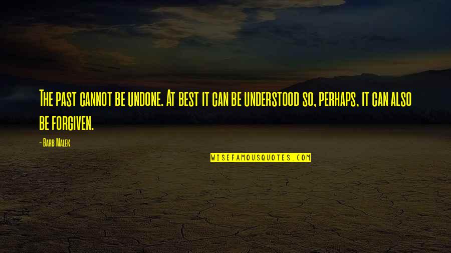 Best Perhaps Quotes By Barb Malek: The past cannot be undone. At best it