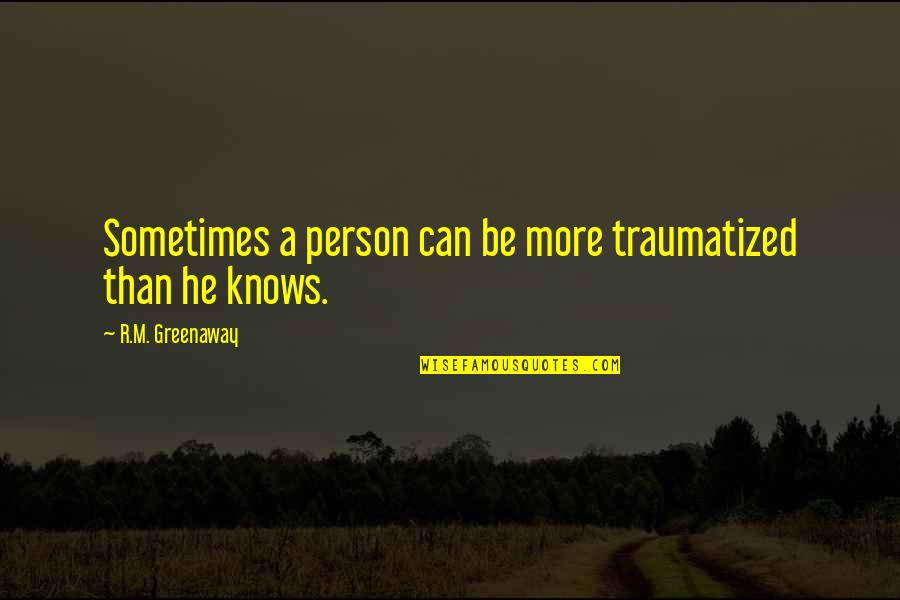 Best Person You Can Be Quotes By R.M. Greenaway: Sometimes a person can be more traumatized than