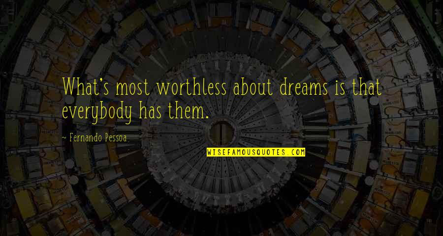 Best Pessoa Quotes By Fernando Pessoa: What's most worthless about dreams is that everybody