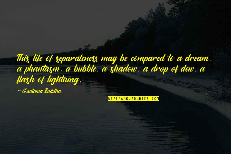 Best Phantasm Quotes By Gautama Buddha: This life of separateness may be compared to