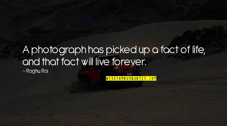 Best Photography Life Quotes By Raghu Rai: A photograph has picked up a fact of