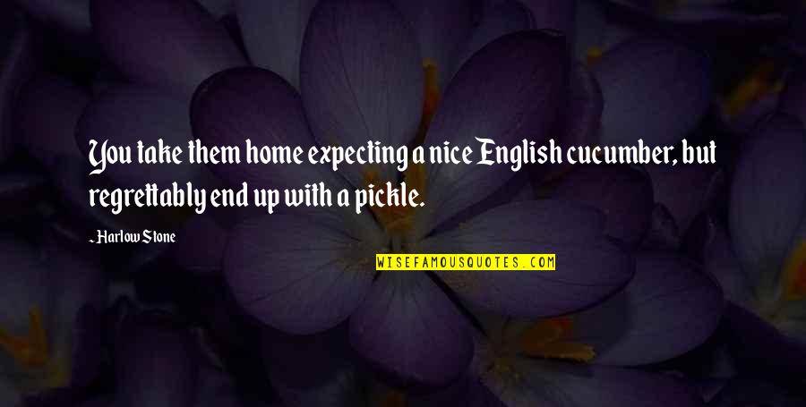 Best Pickle Quotes By Harlow Stone: You take them home expecting a nice English