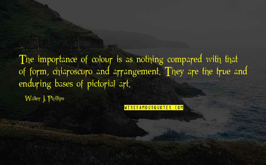 Best Pictorial Quotes By Walter J. Phillips: The importance of colour is as nothing compared