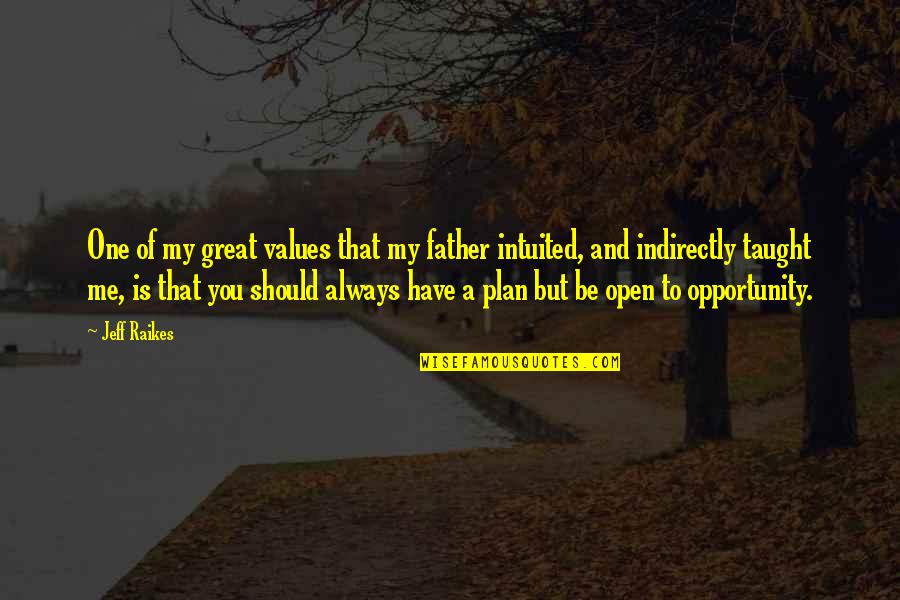 Best Plan B Quotes By Jeff Raikes: One of my great values that my father Best Plan B Quotes By Jeff Raikes: One of my great values that my father
