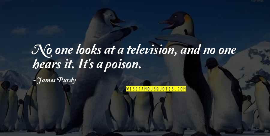 Best Poison Quotes By James Purdy: No one looks at a television, and no