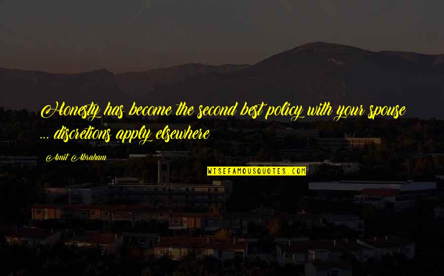 Best Policy Quotes By Amit Abraham: Honesty has become the second best policy with Best Policy Quotes By Amit Abraham: Honesty has become the second best policy with