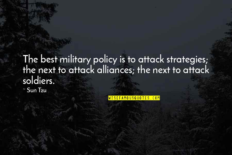 Best Policy Quotes By Sun Tzu: The best military policy is to attack strategies;