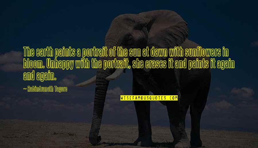 Best Portrait Quotes By Rabindranath Tagore: The earth paints a portrait of the sun Best Portrait Quotes By Rabindranath Tagore: The earth paints a portrait of the sun