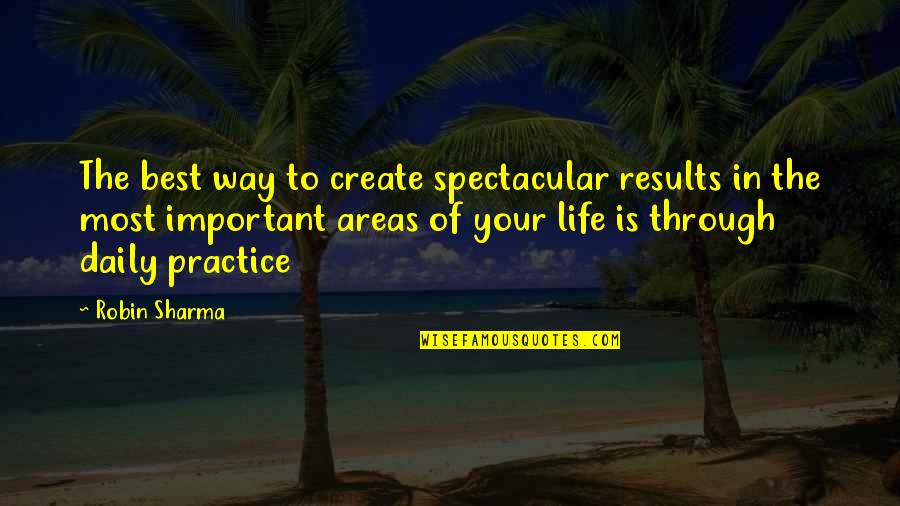 Best Practice Quotes By Robin Sharma: The best way to create spectacular results in