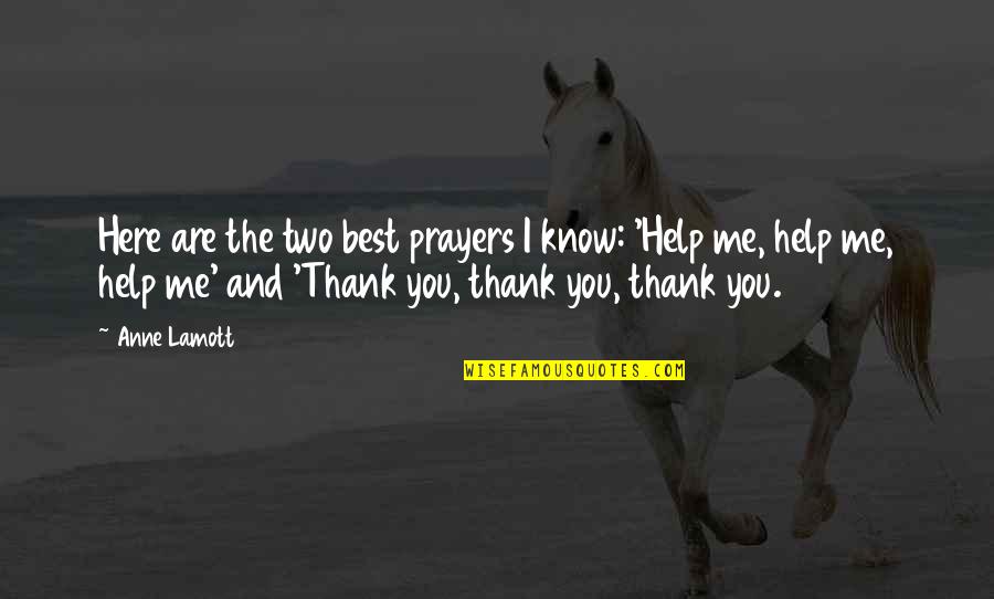 Best Prayer Quotes By Anne Lamott: Here are the two best prayers I know: