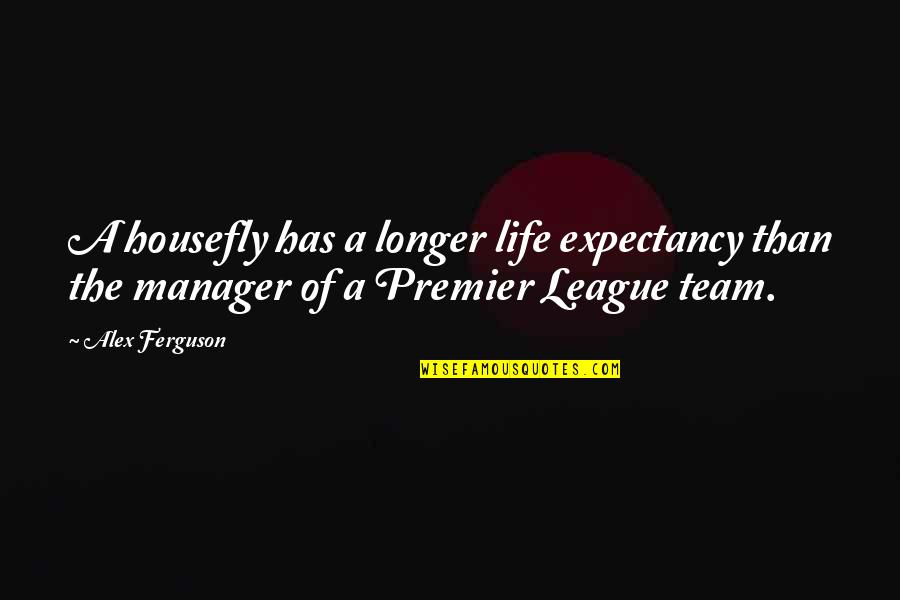 Best Premier League Quotes By Alex Ferguson: A housefly has a longer life expectancy than