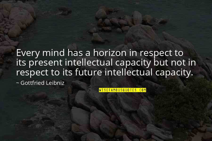 Best Present Ever Quotes By Gottfried Leibniz: Every mind has a horizon in respect to