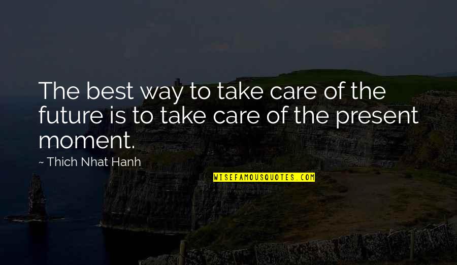 Best Present Moment Quotes By Thich Nhat Hanh: The best way to take care of the