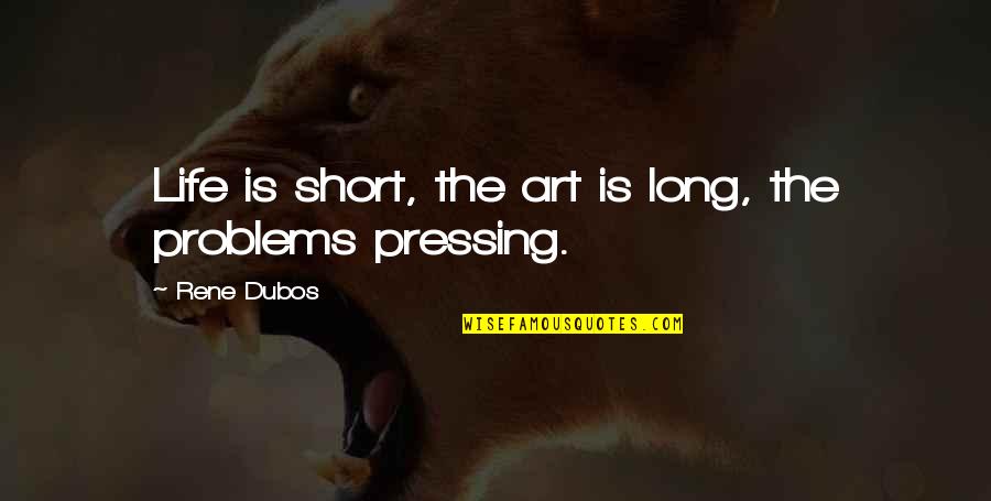 Best Pressing On Quotes By Rene Dubos: Life is short, the art is long, the