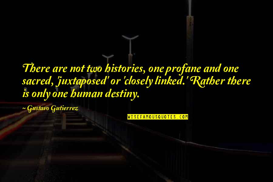 Best Profane Quotes By Gustavo Gutierrez: There are not two histories, one profane and