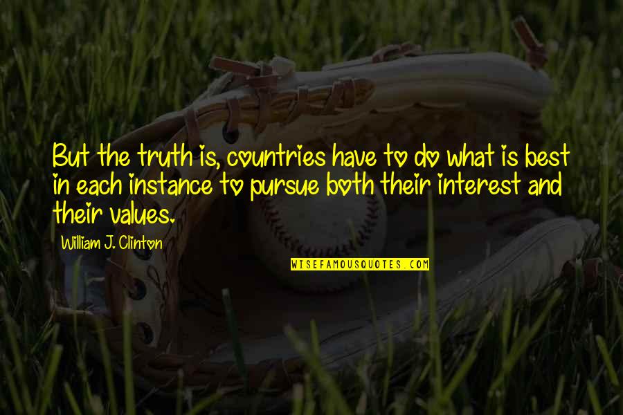 Best Pursue Quotes By William J. Clinton: But the truth is, countries have to do