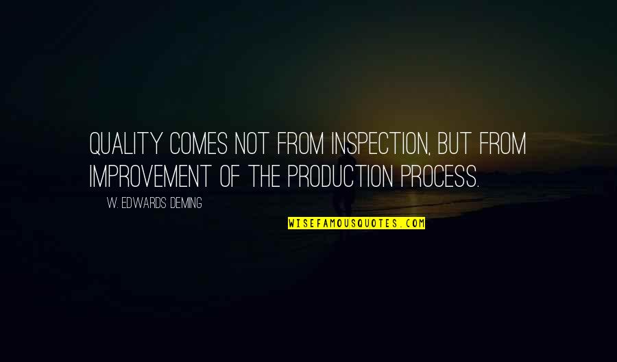 Best Quality Improvement Quotes By W. Edwards Deming: Quality comes not from inspection, but from improvement