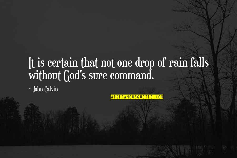 Best Rain Quotes By John Calvin: It is certain that not one drop of