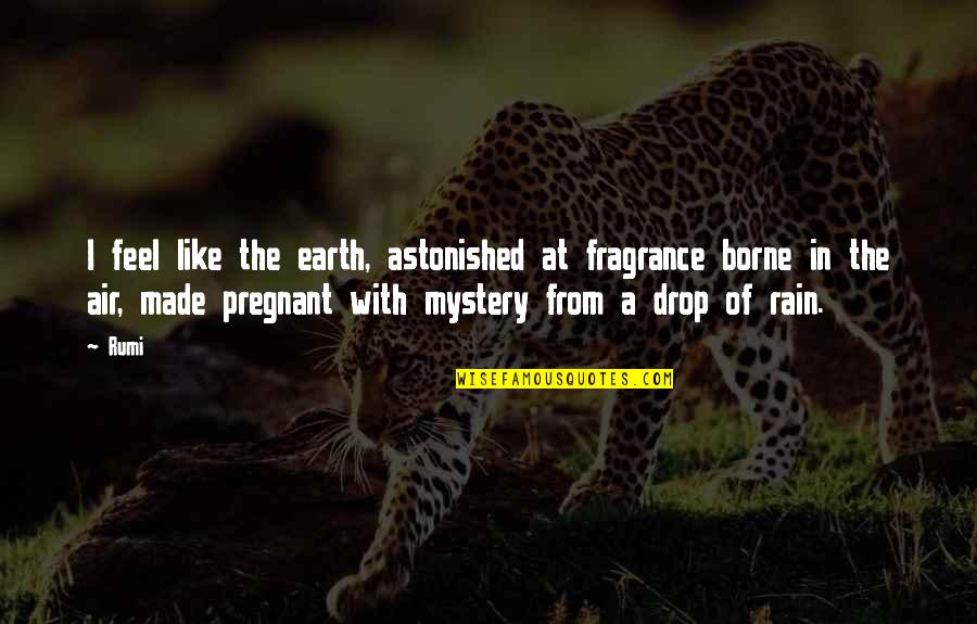 Best Rain Quotes By Rumi: I feel like the earth, astonished at fragrance