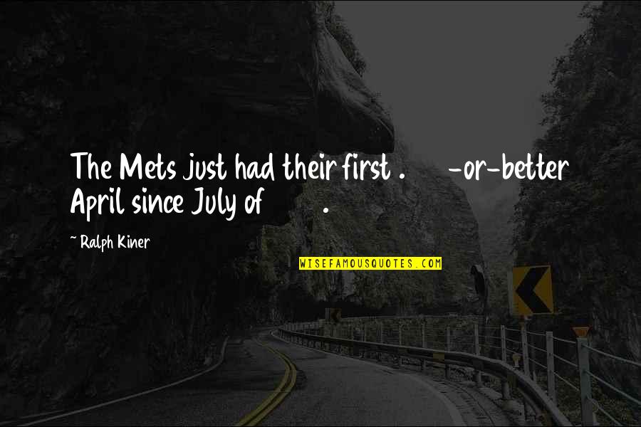 Best Ralph Kiner Quotes By Ralph Kiner: The Mets just had their first .500-or-better April