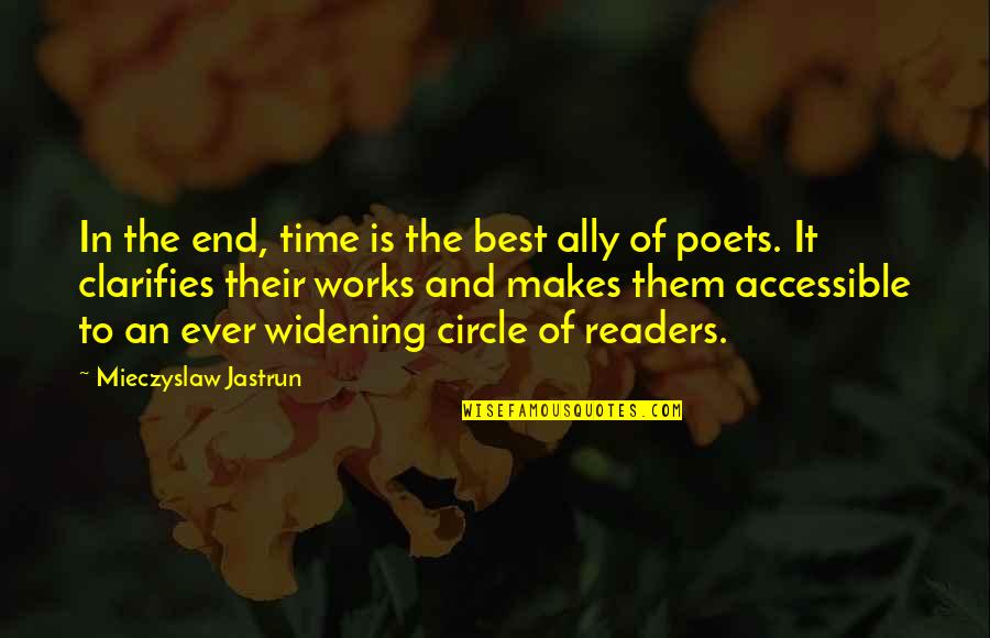 Best Readers Quotes By Mieczyslaw Jastrun: In the end, time is the best ally